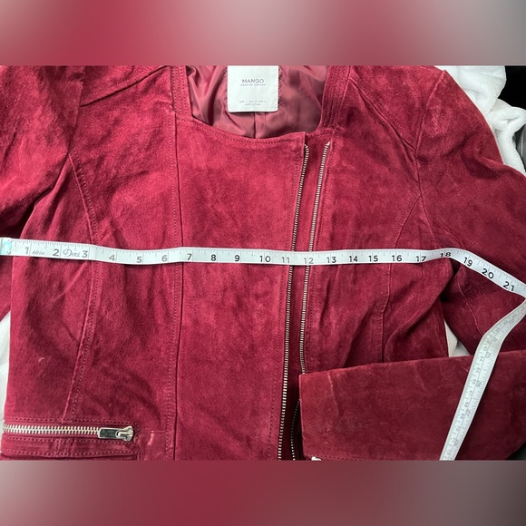 Burgundy Large Suede Mango Jacket - Picture 7 of 9